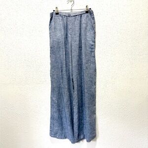 NIC+ZOE‎ linen Blue Wide Leg Pants M